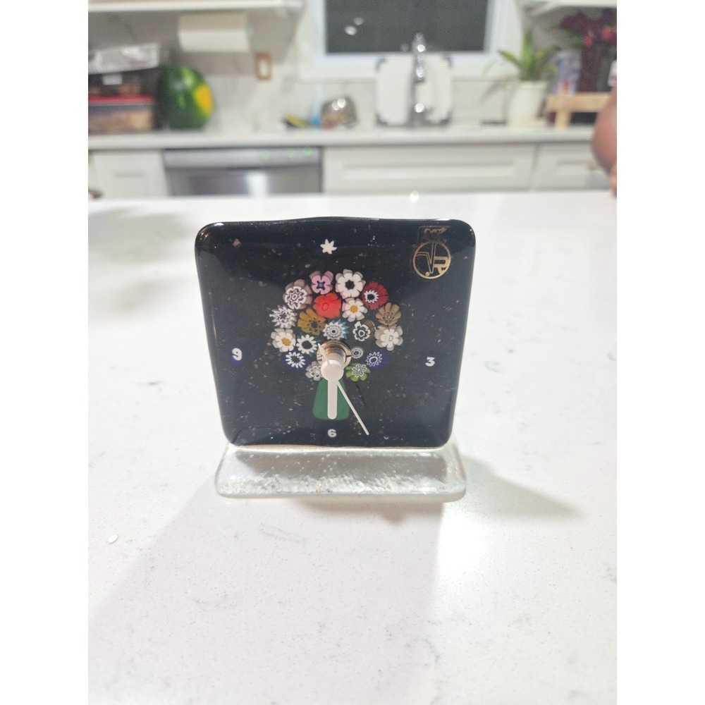 The Tree of‎ Life - Clock with Pedestal - Murano Glass watch Millefiori